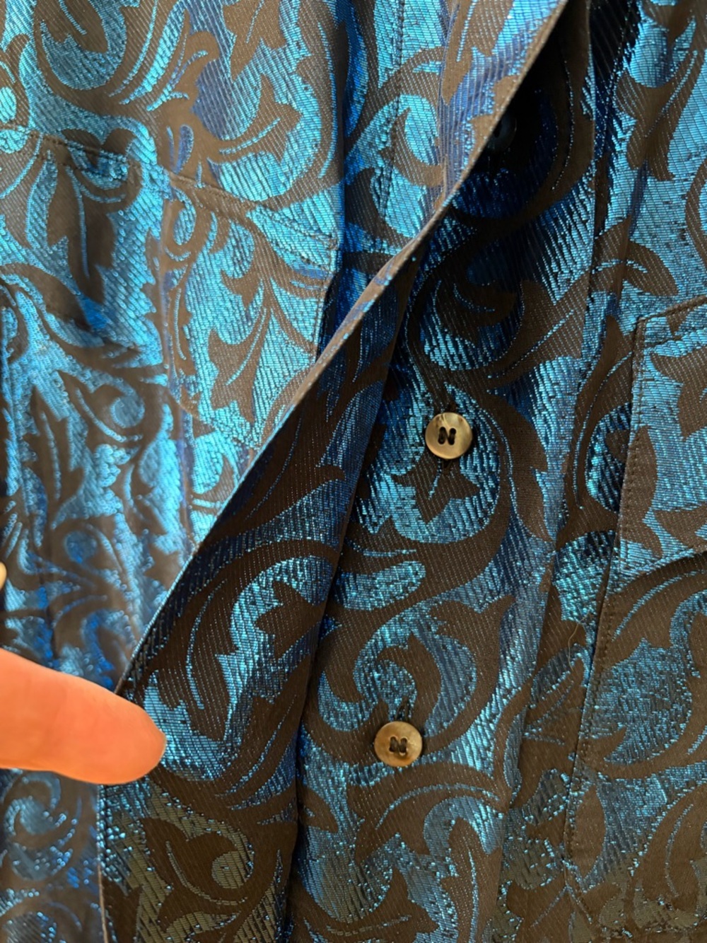 Vintage Escada Silk Blend Oversized Blouse  80s Designer Luxury Metallic Sz 40 - Picture 7 of 10